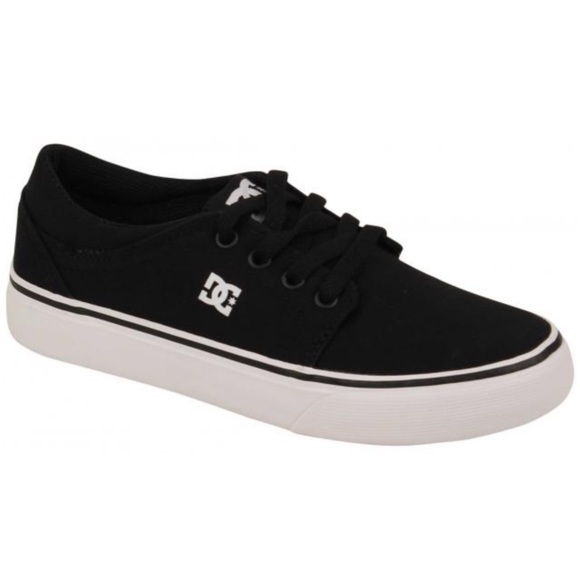 Dc kids Trase Tx black and white shoes size 3 - Picture 1 of 9